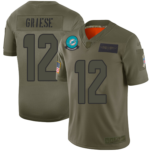 Nike Miami Dolphins #12 Bob Griese Camo Youth Stitched NFL Limited 2019 Salute to Service Jersey->youth nfl jersey->Youth Jersey
